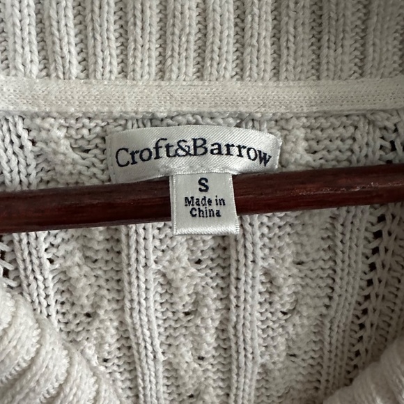 Croft & Barrow White Ladies Cable Knit Sweater EUC Size S - Picture 6 of 11